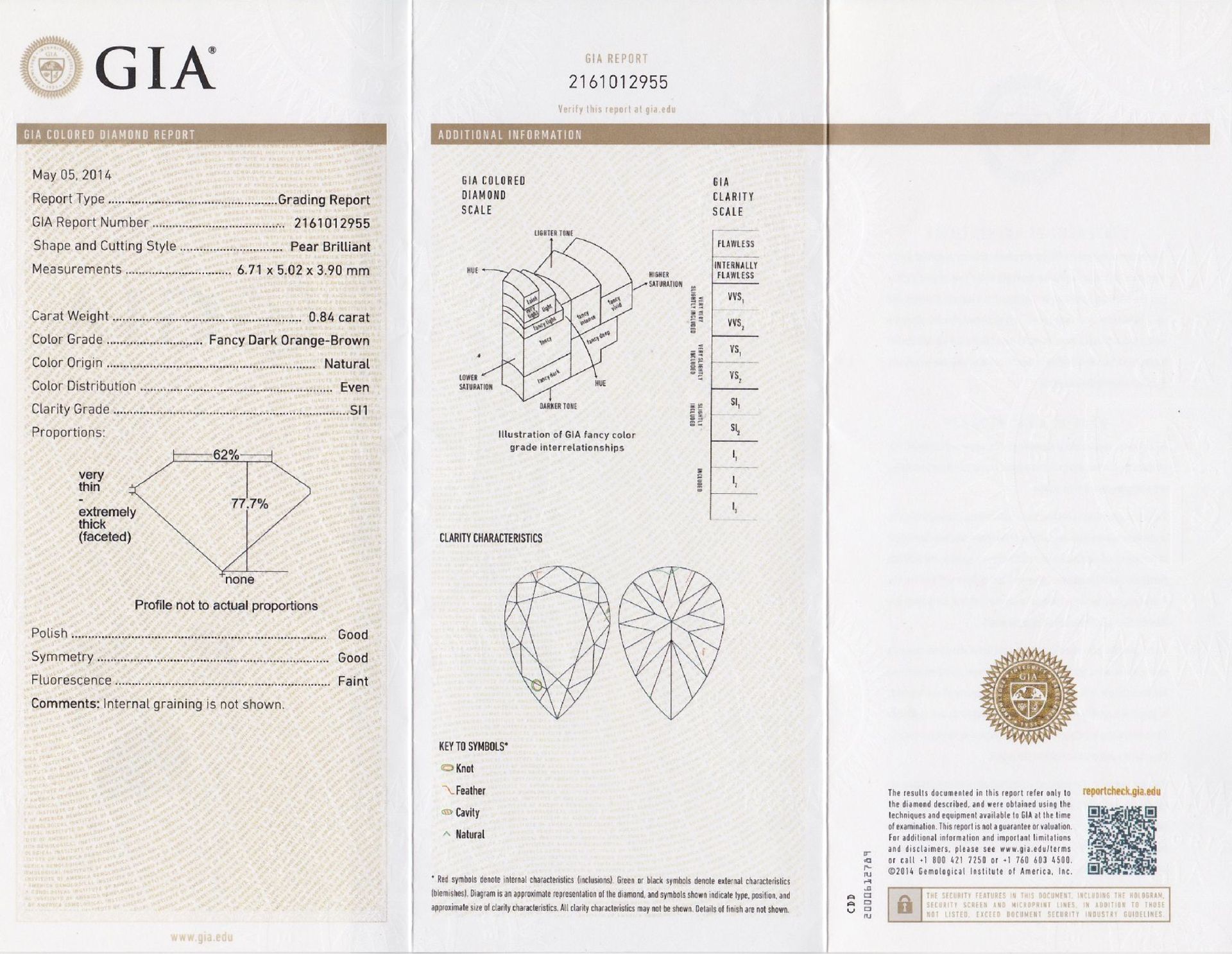 Eingeschweißter Diamant-Tropfen 0.84 ct natural fancy dark - Image 4 of 4