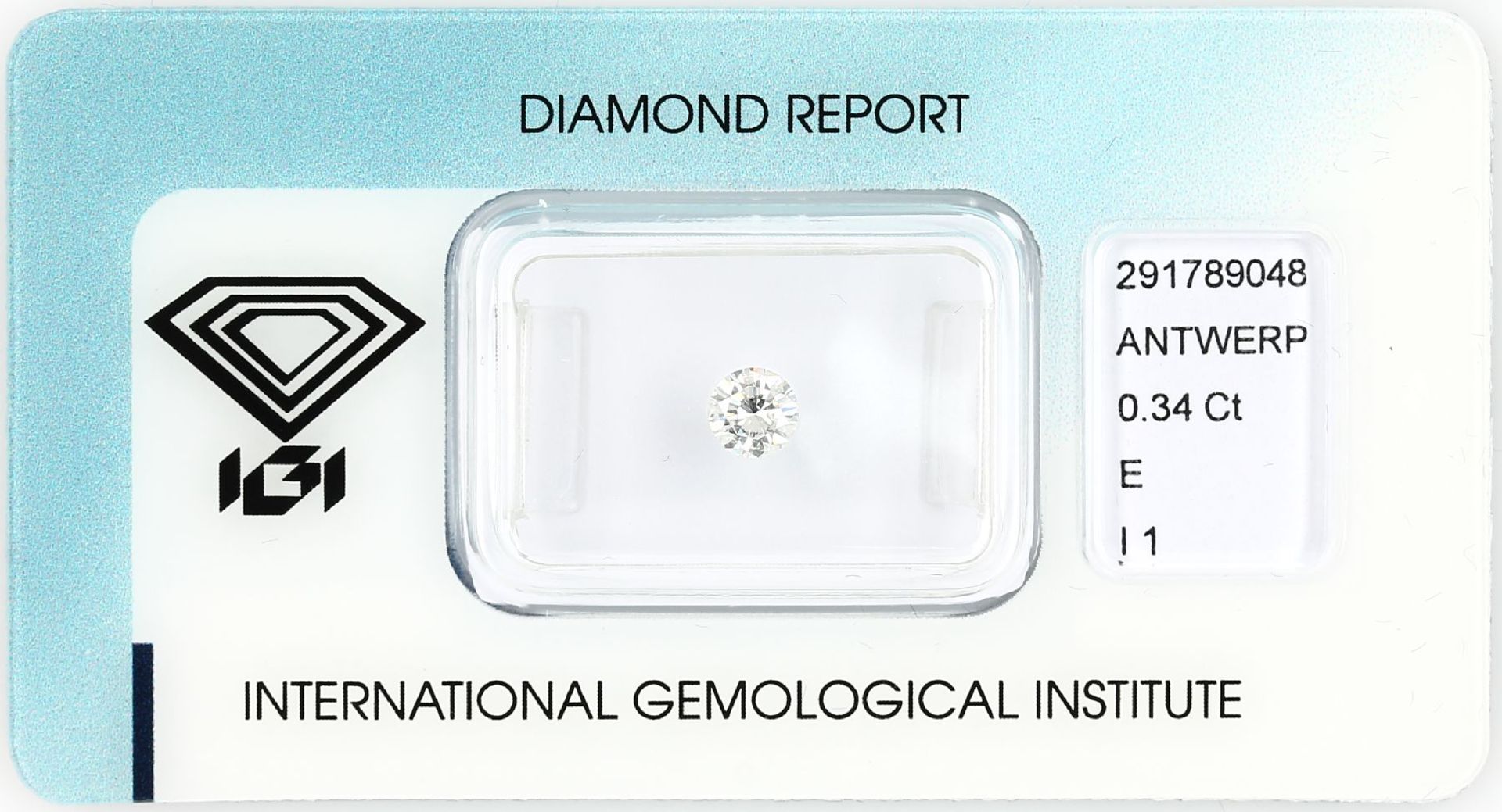 Brillant 0.34 ct, hochfeines Weiß(E)/p1, IGI Expertise,