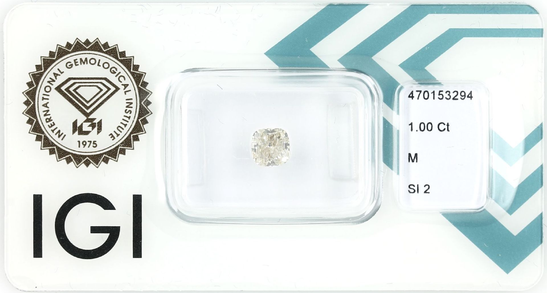 Eingeschweißter Diamant im Kissenschliff 1.00 ct