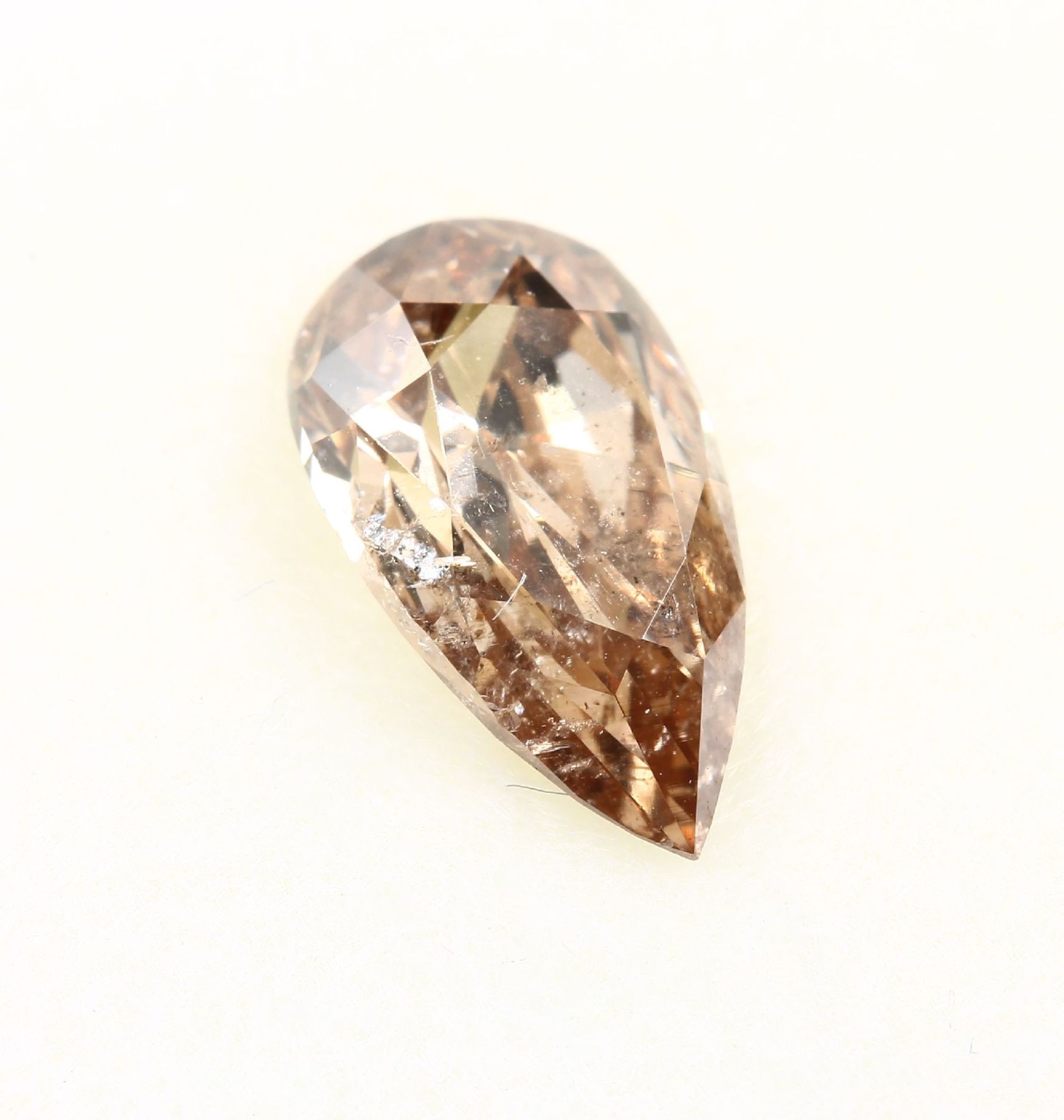 Loser Diamant-Tropfen 1.00 ct natural fancy Brown-Orange, - Image 3 of 4