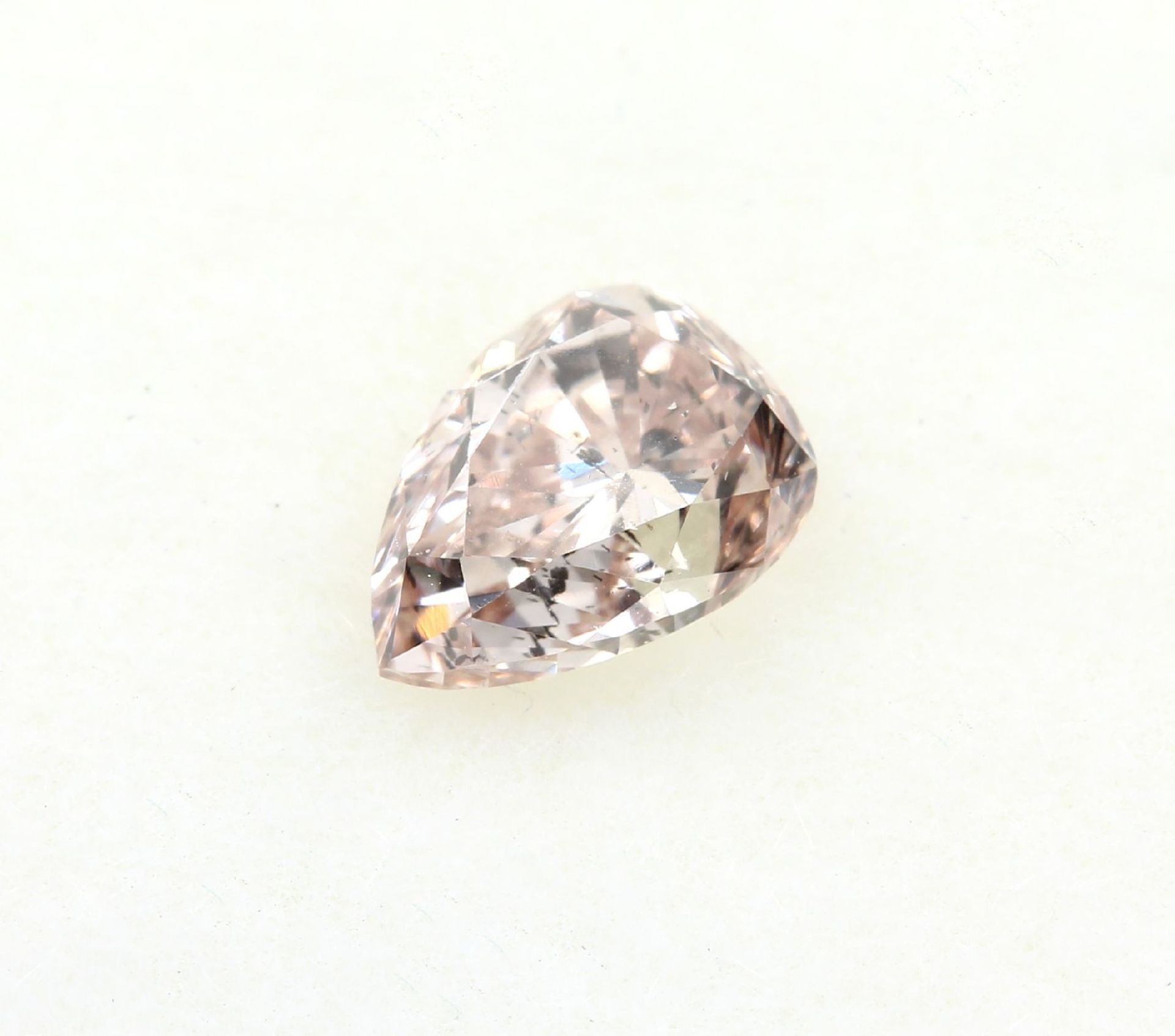 Loser Diamant-Tropfen 0.34 ct natural fancy Pink-Brown, - Image 3 of 4