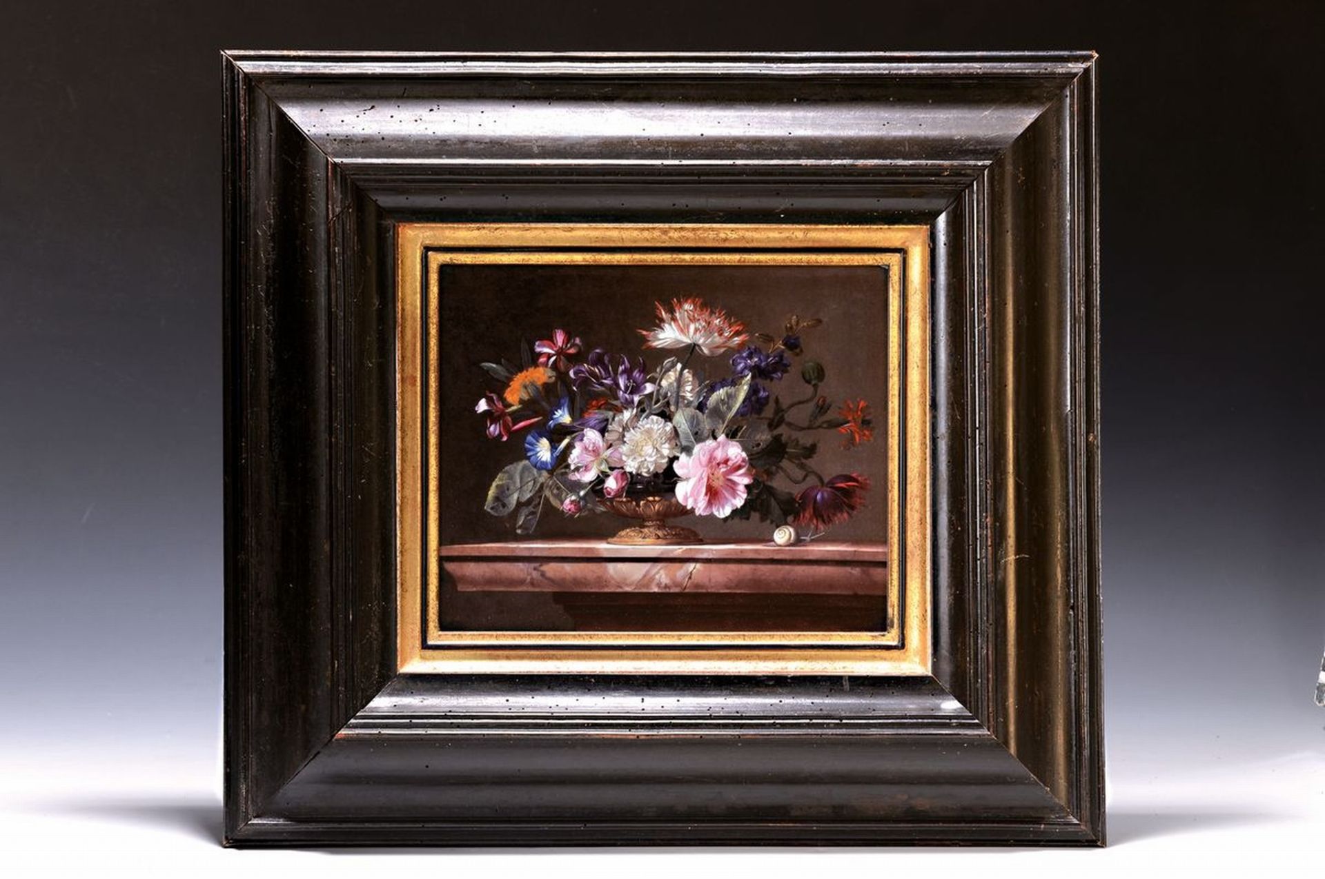 Porzellanbild, Willem van Aelst, Plaue, 20. Jh., 'Vase de