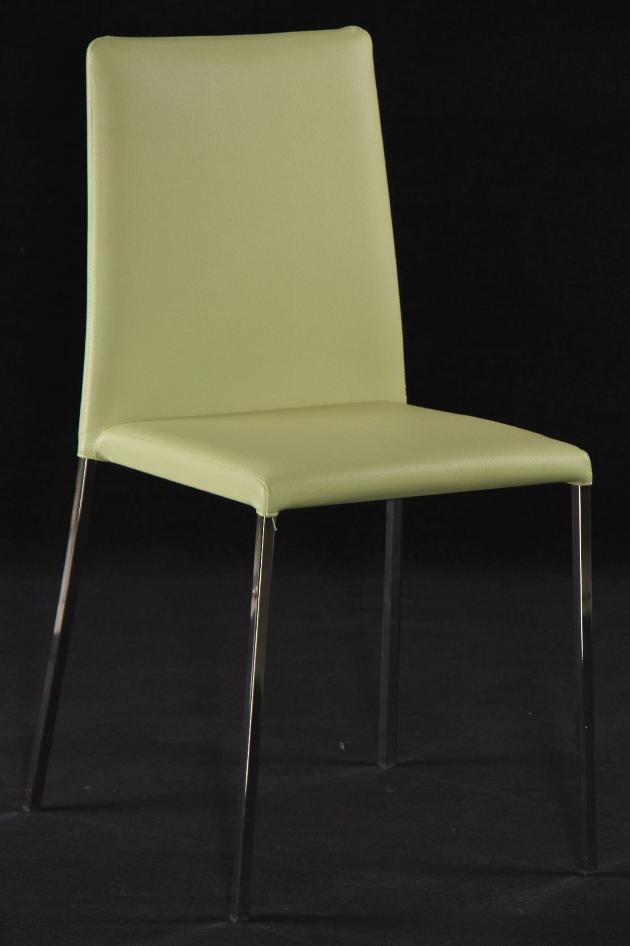 Stuhl, Metallgestell verchromt, grüne Kunstlederbezüge, - Image 2 of 2