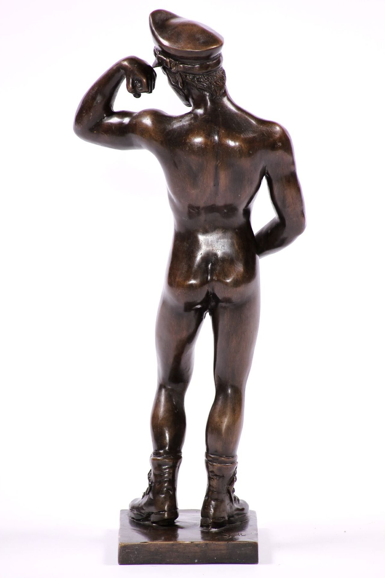 Männerakt 'Polizist', Bronze, braun u. dunkelbraun - Image 2 of 2