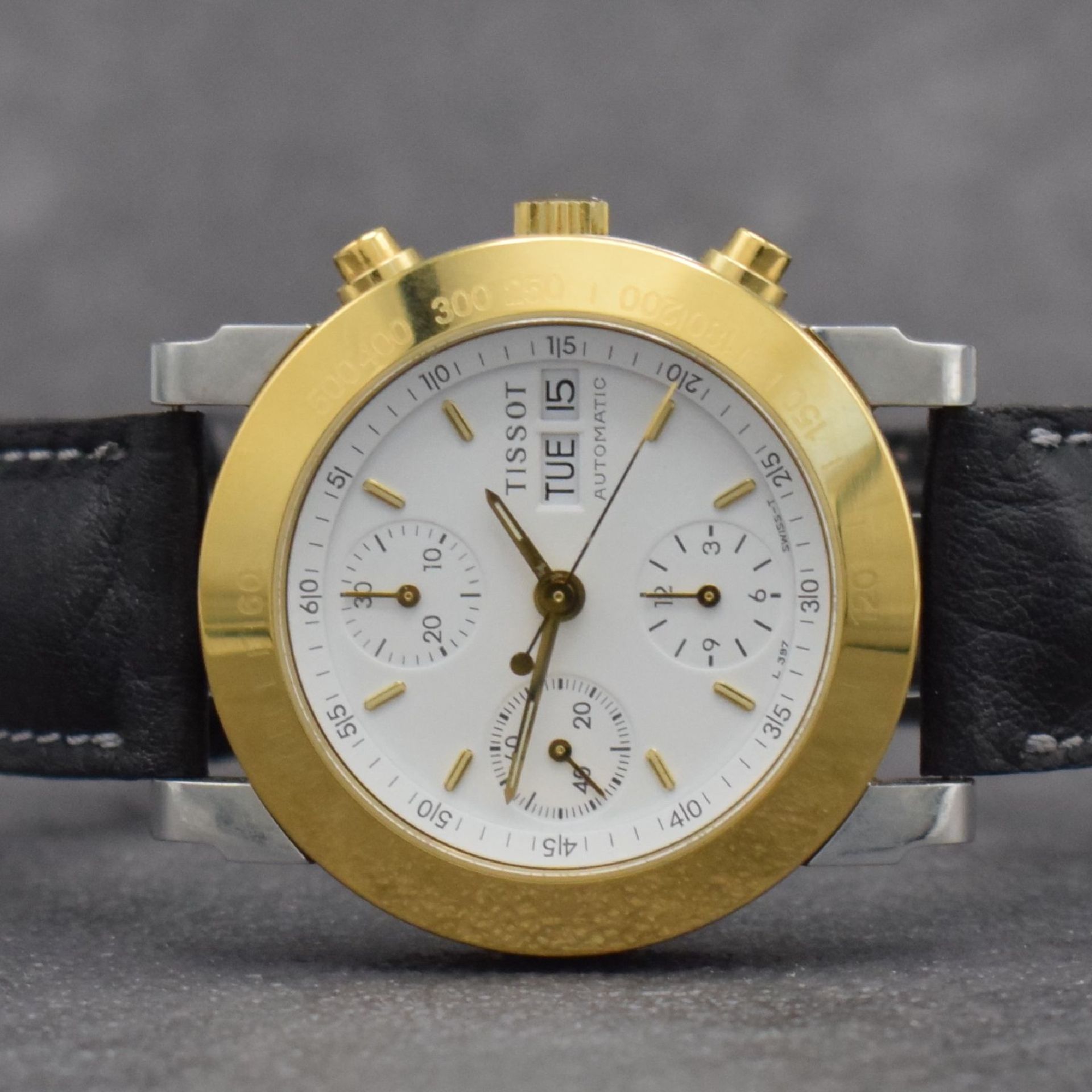 TISSOT Herrenchronograph in Stahl/vergoldet, Schweiz um - Image 2 of 6