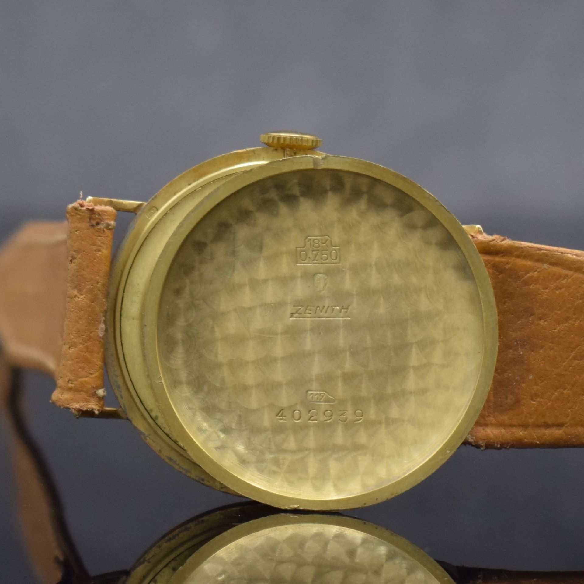 ZENITH Herrenarmbanduhr in GG 750/000,  Schweiz um 1940, - Bild 7 aus 7