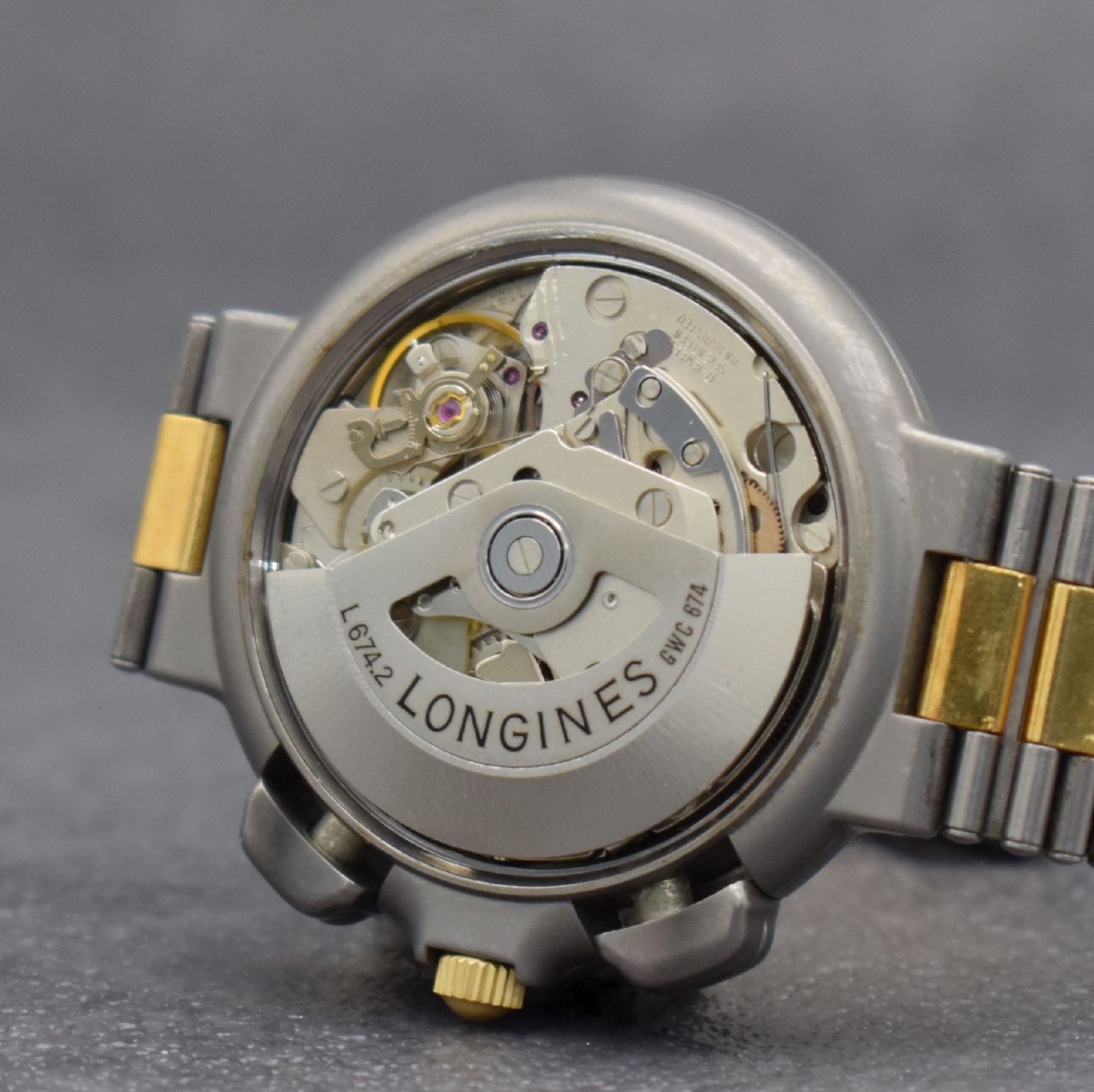 LONGINES Conquest Herrenchronograph in Stahl/ vergoldet, - Bild 8 aus 9