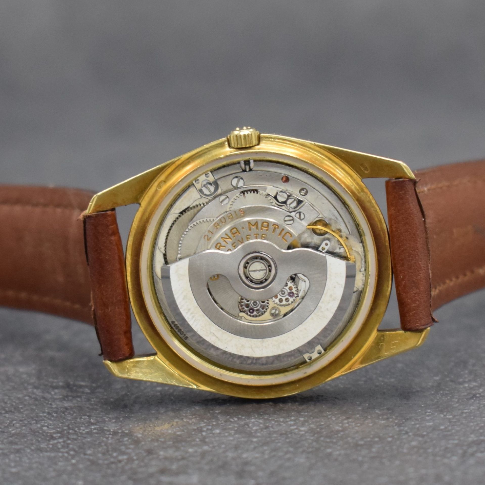 ETERNA Chronometer Herrenarmbanduhr in GG 750/000, - Image 7 of 10