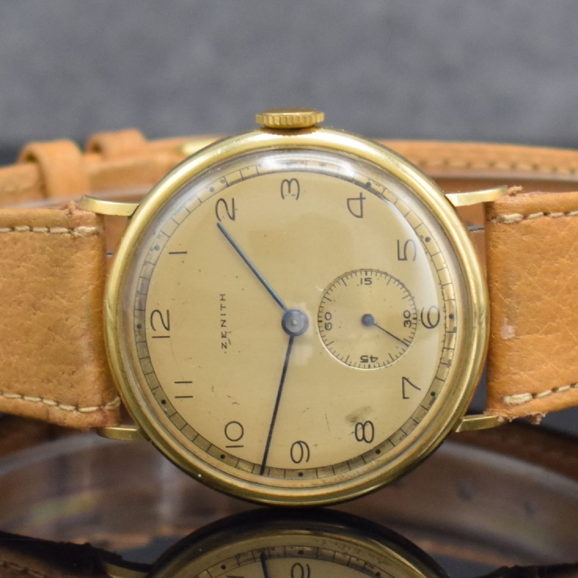 ZENITH Herrenarmbanduhr in GG 750/000,  Schweiz um 1940, - Bild 2 aus 7