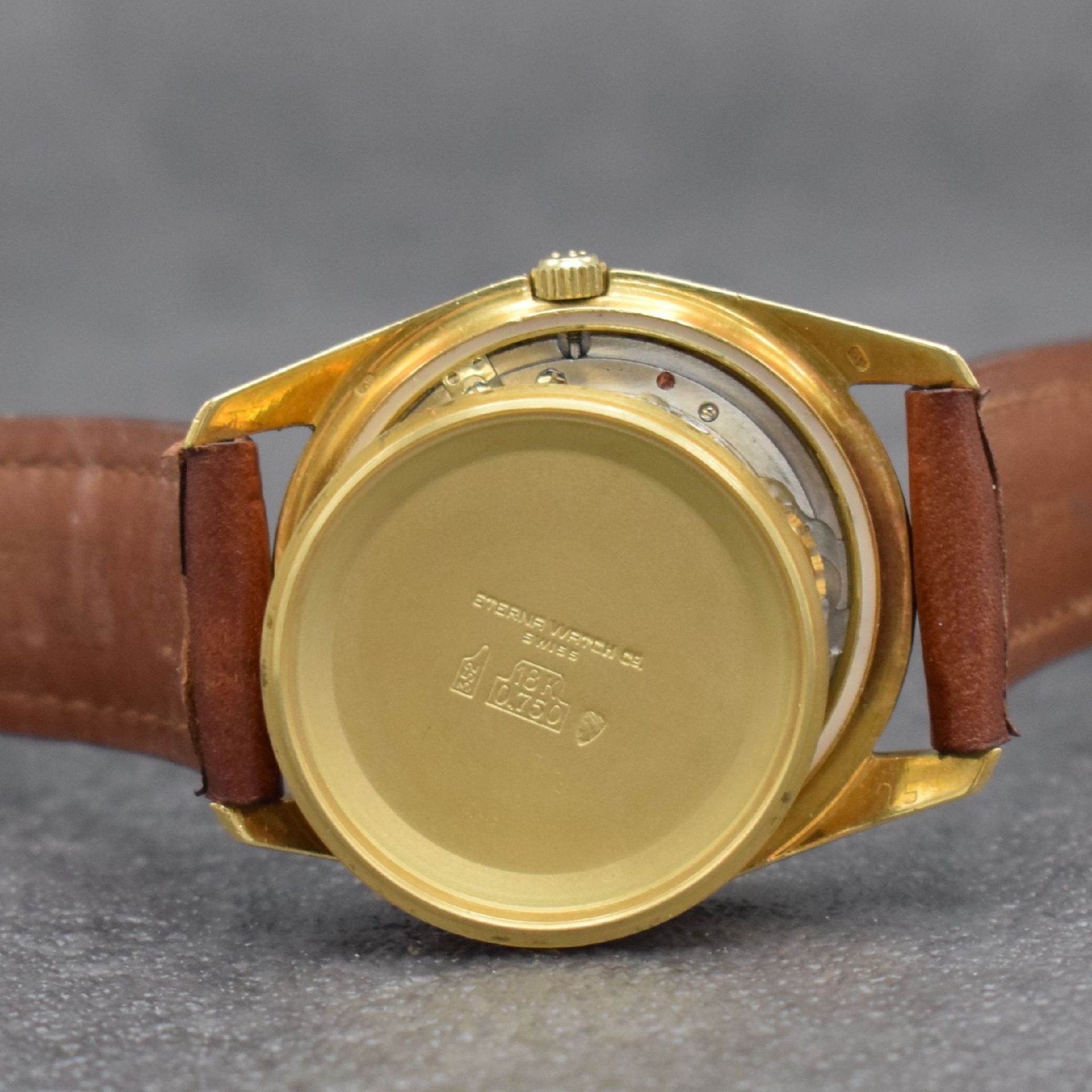 ETERNA Chronometer Herrenarmbanduhr in GG 750/000, - Image 9 of 10
