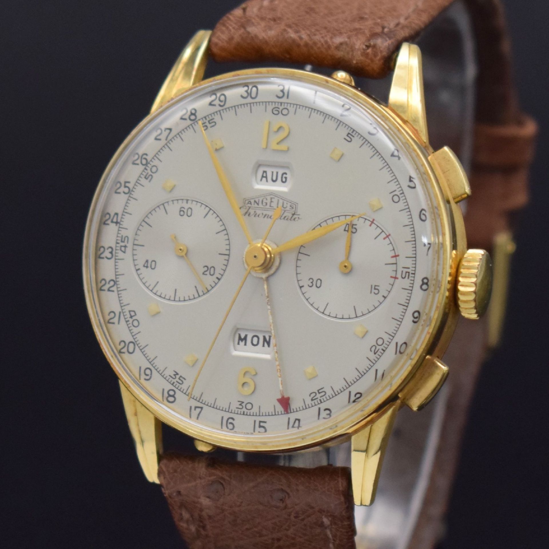 ANGELUS Chronodato seltener Schaltradchronograph mit - Image 4 of 14