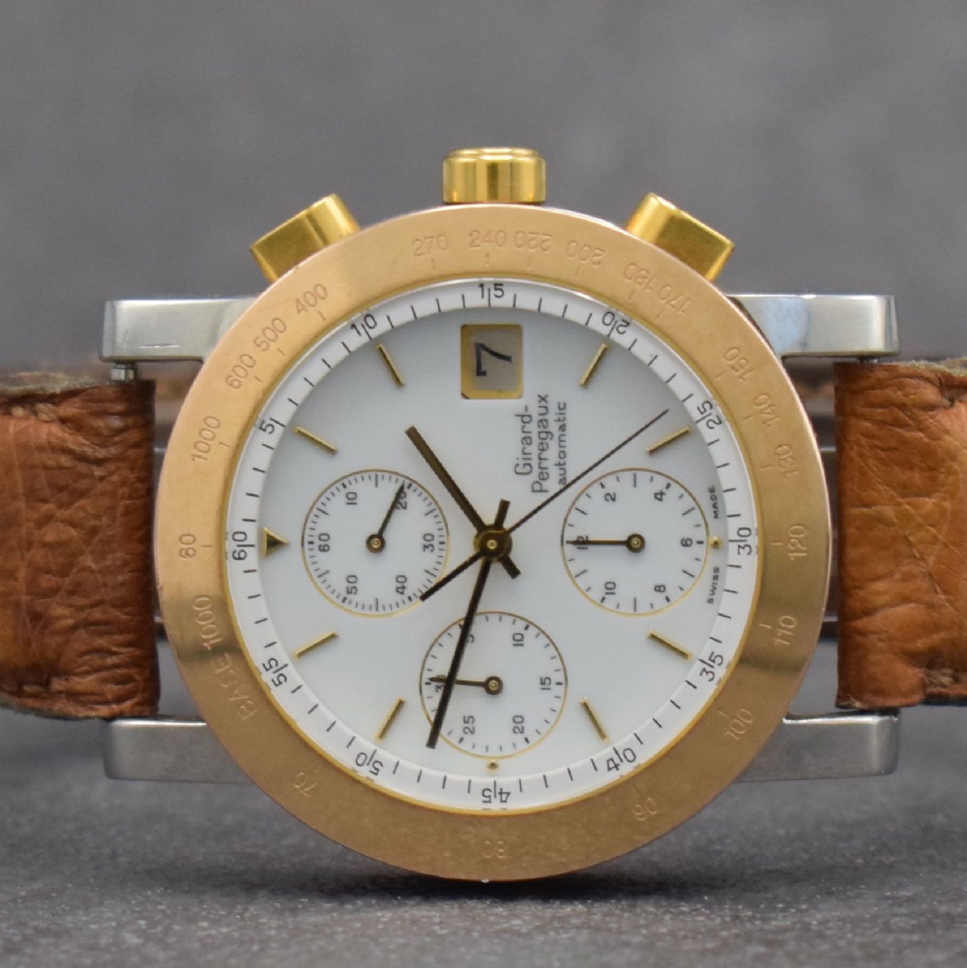 GIRARD PERREGAUX Herrenchronograph in Stahl un18k Rotgold, - Image 2 of 6