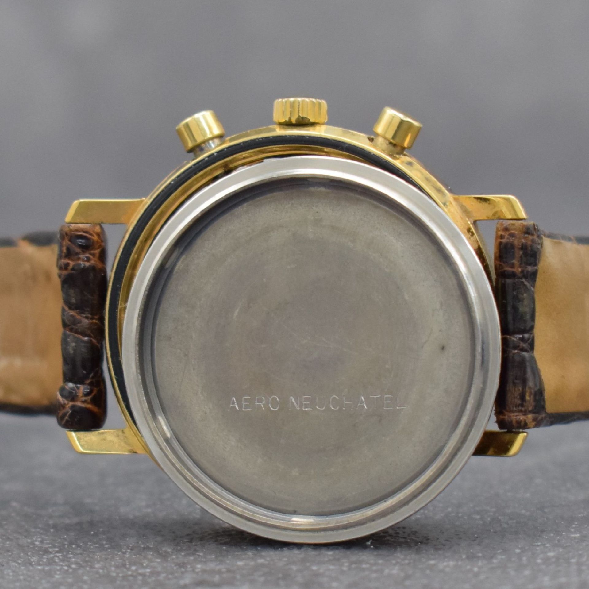 AERO WATCH vergoldeter Herrenchronograph mit Mondphase, - Bild 9 aus 9