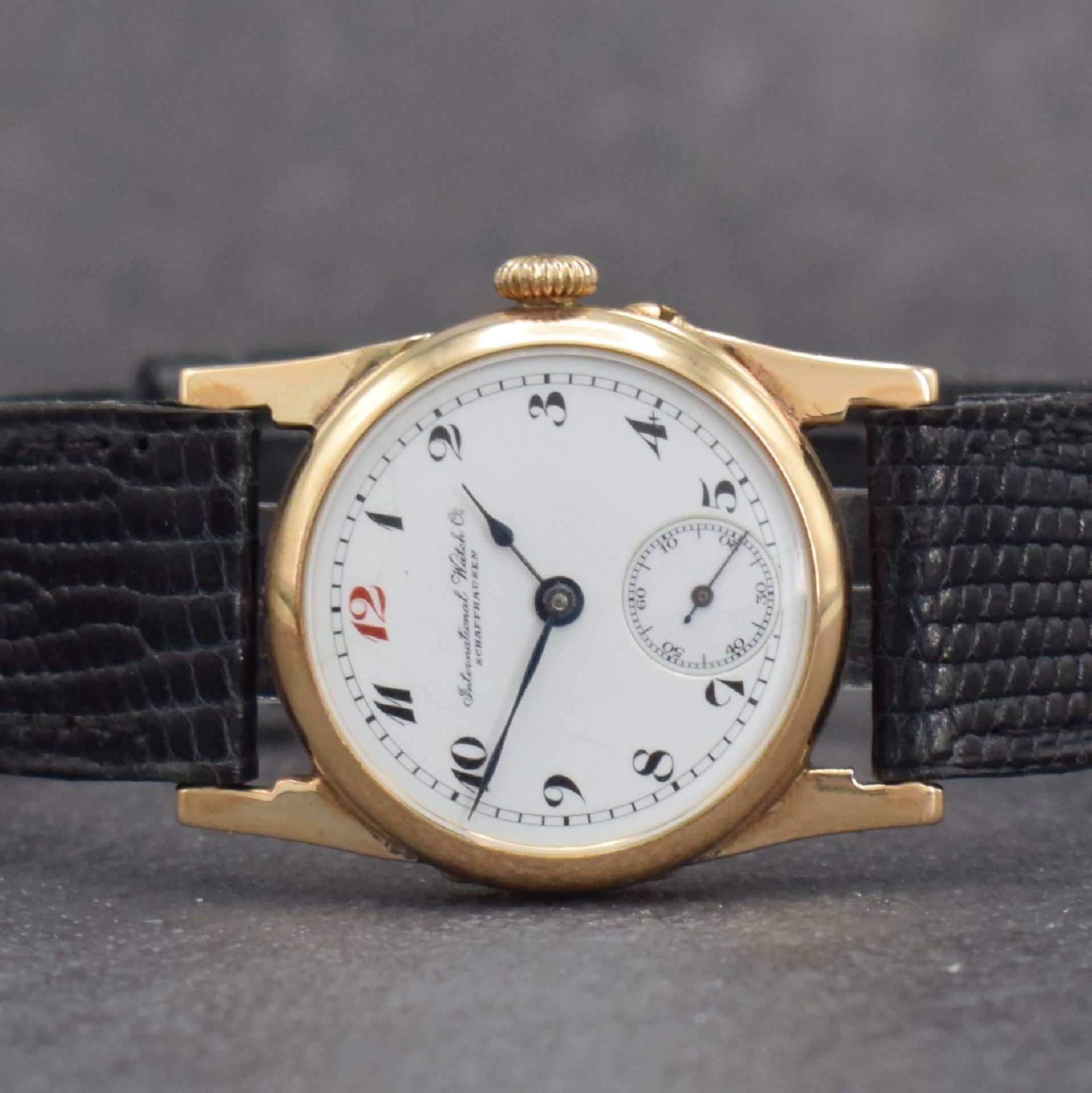 IWC seltene frühe Armbanduhr in RoseG 585/000,  Schweiz um - Bild 2 aus 9