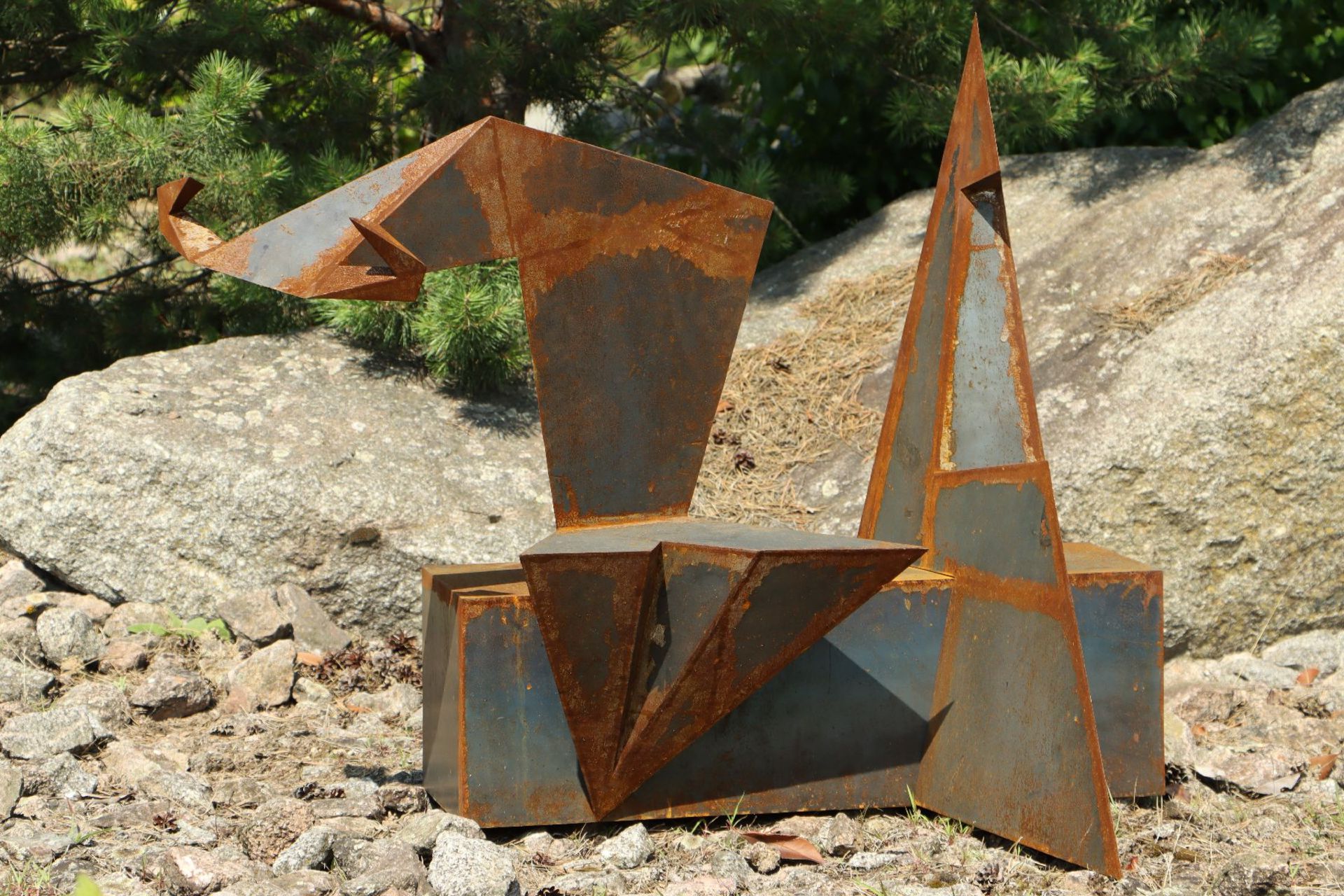 Skulptur, Andreas Helmling, Eisen/Metall, 'Königspaar', - Image 2 of 3