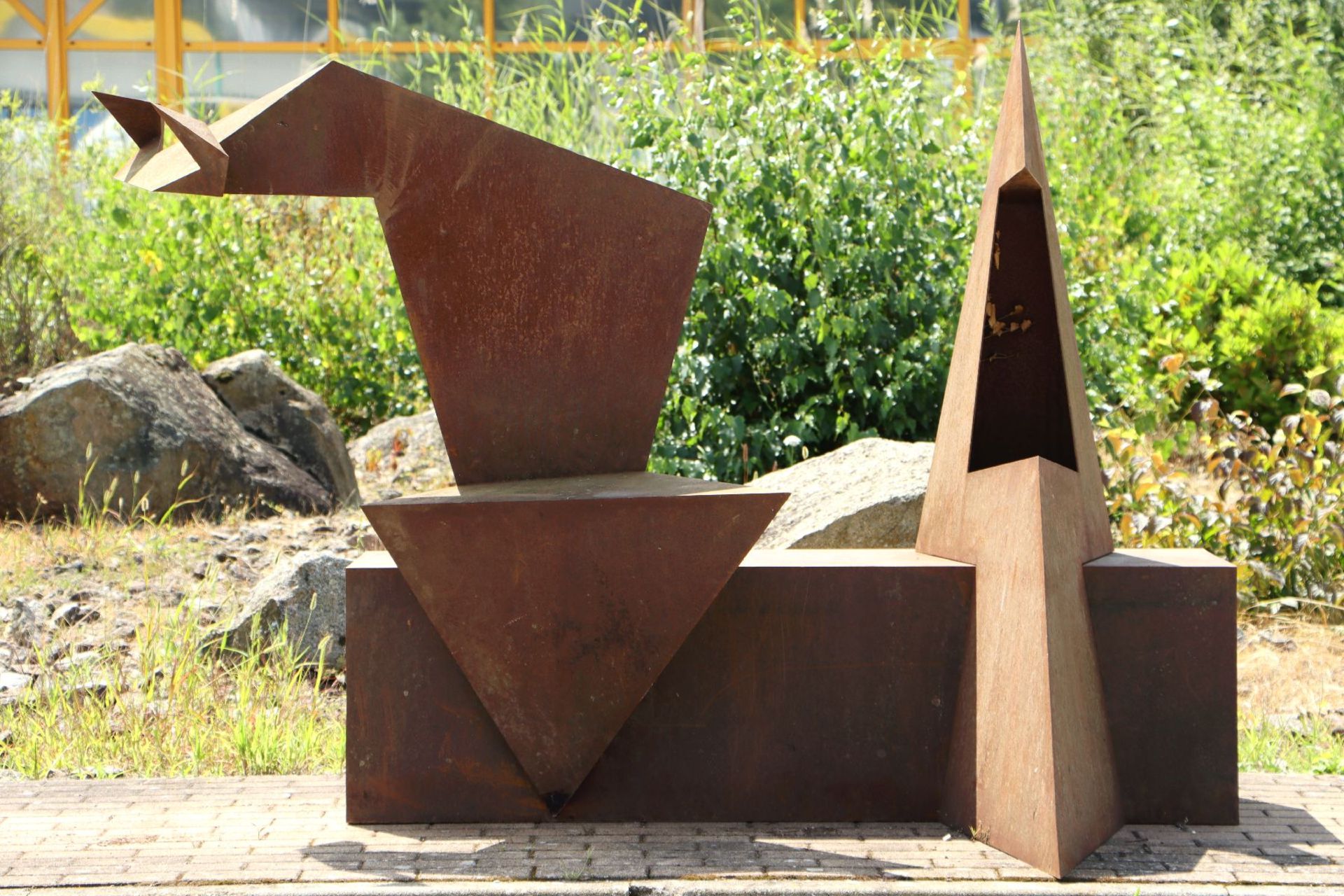 Skulptur, Andreas Helmling, Eisen/Metall, 'Königspaar',