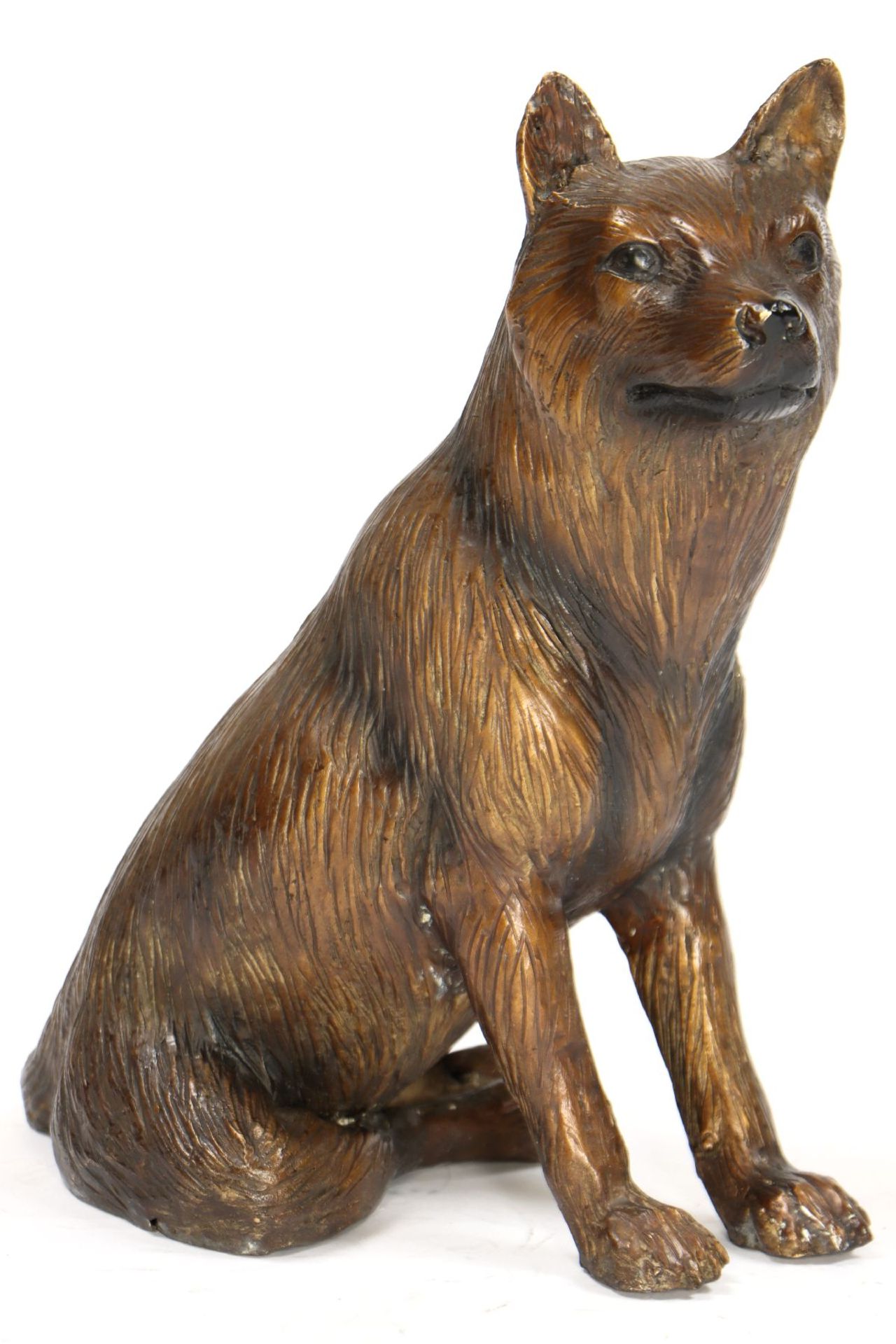 Wolfswelpe, Bronze, in versch. Brauntönen u. partiell