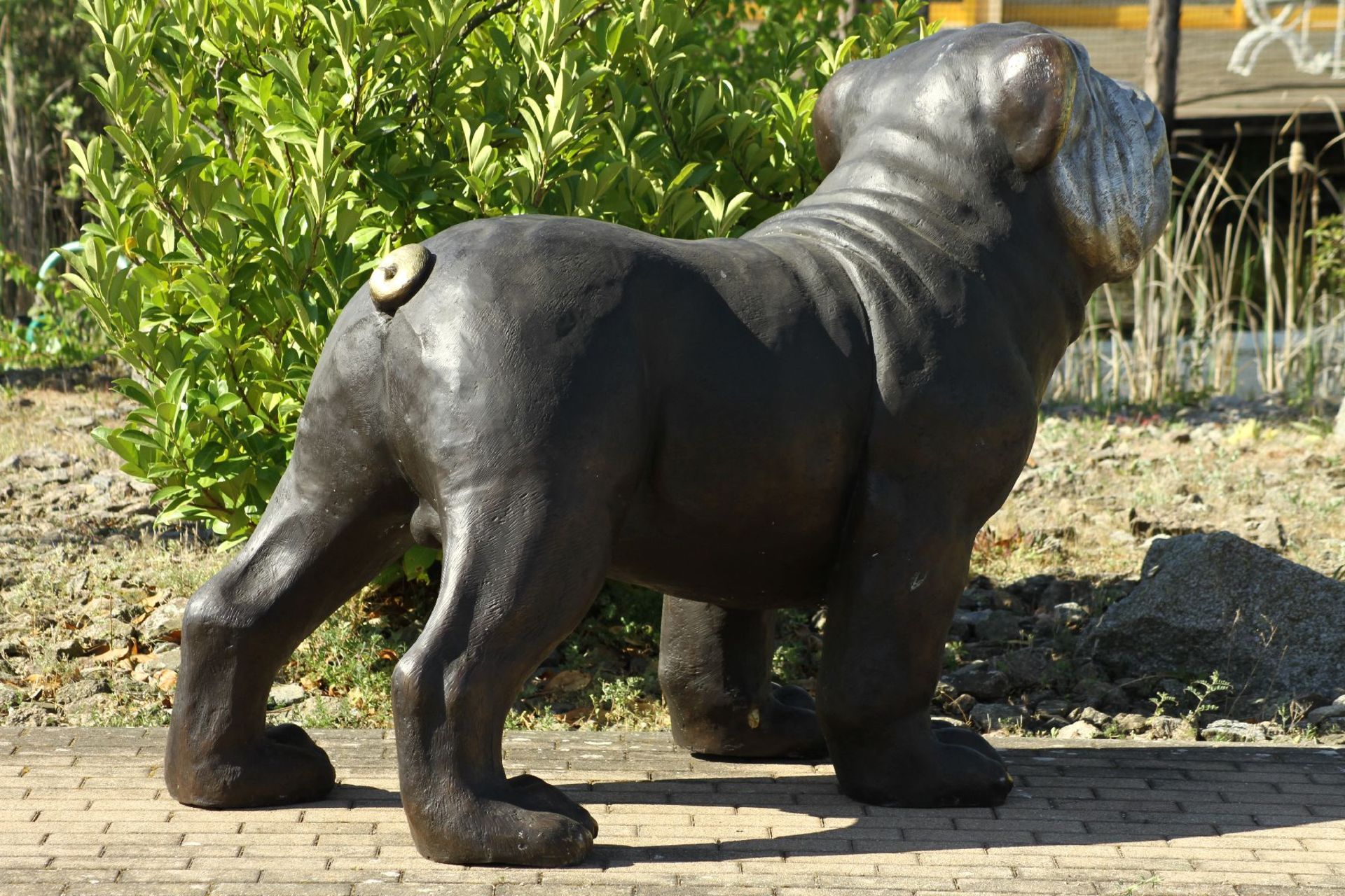 Bulldogge, Bronze, dunkelbraun patiniert, Gesichtspartie - Image 2 of 3