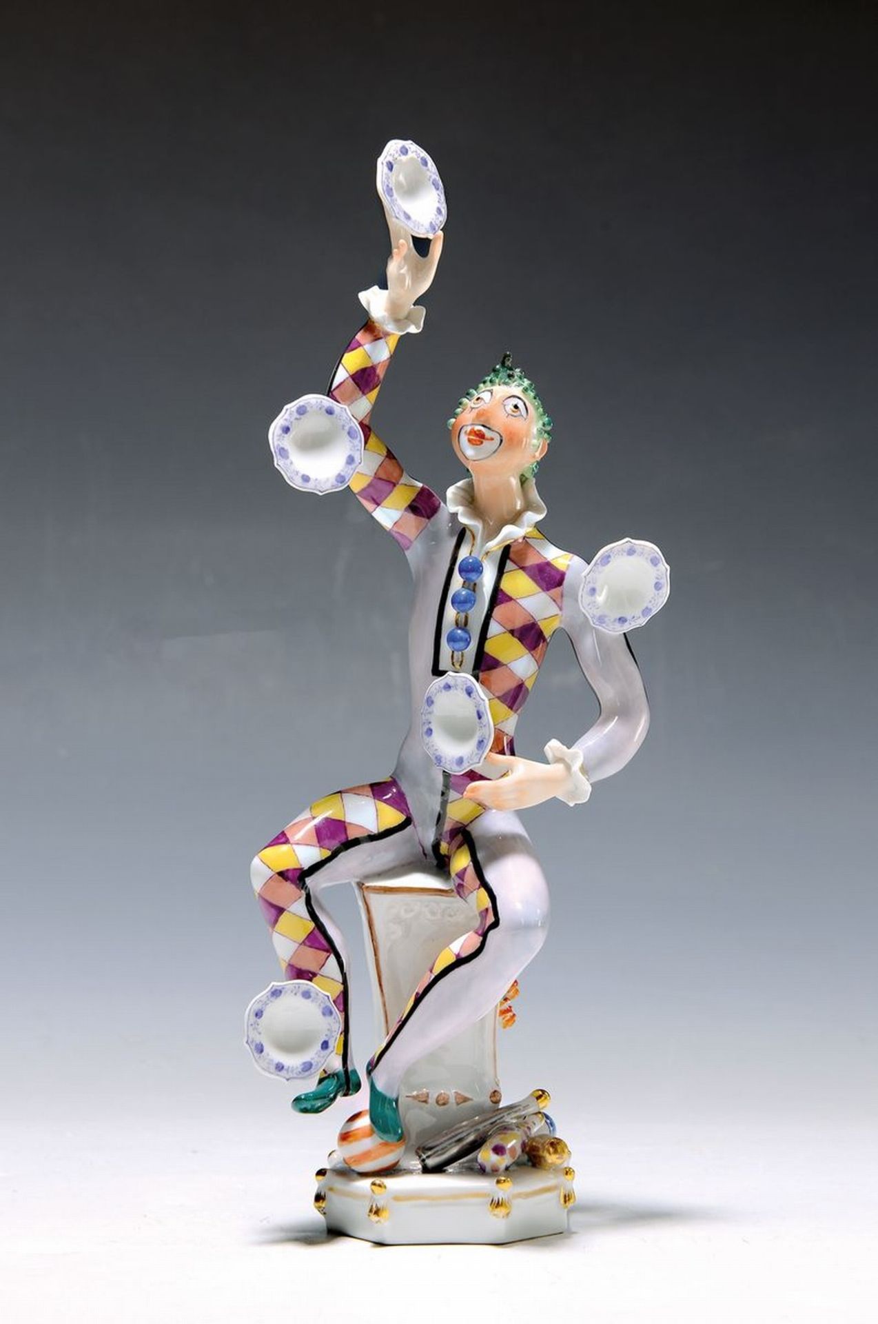 Porzellanfigur, Meissen, 1976, der Jongleur, Entwurf