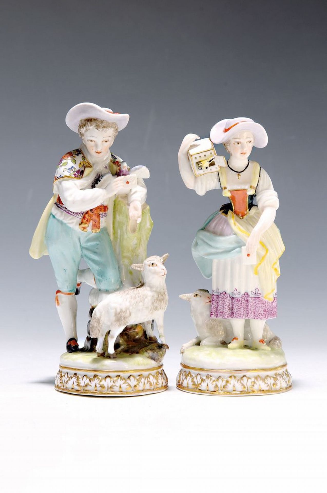 Zwei Porzellanfiguren, Helena Wolfsohn, um 1870-80,