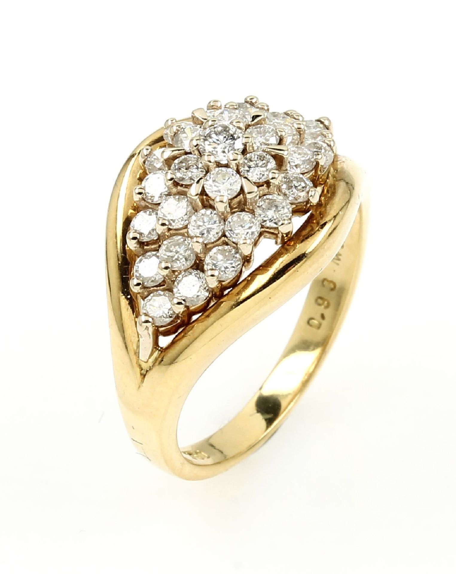 18 kt Gold Ring mit Brillanten,   GG 750/000,Brillanten