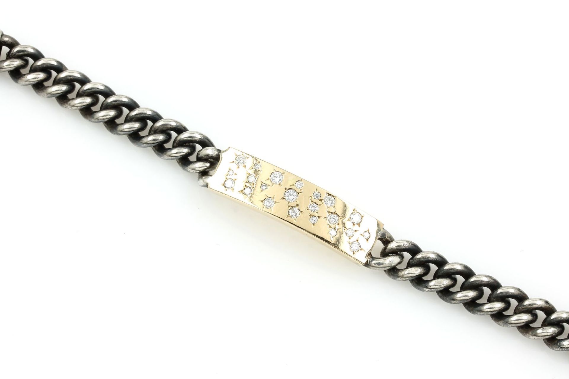 Armband mit Brillanten,   GG 585/000 und Silber (gepr.),