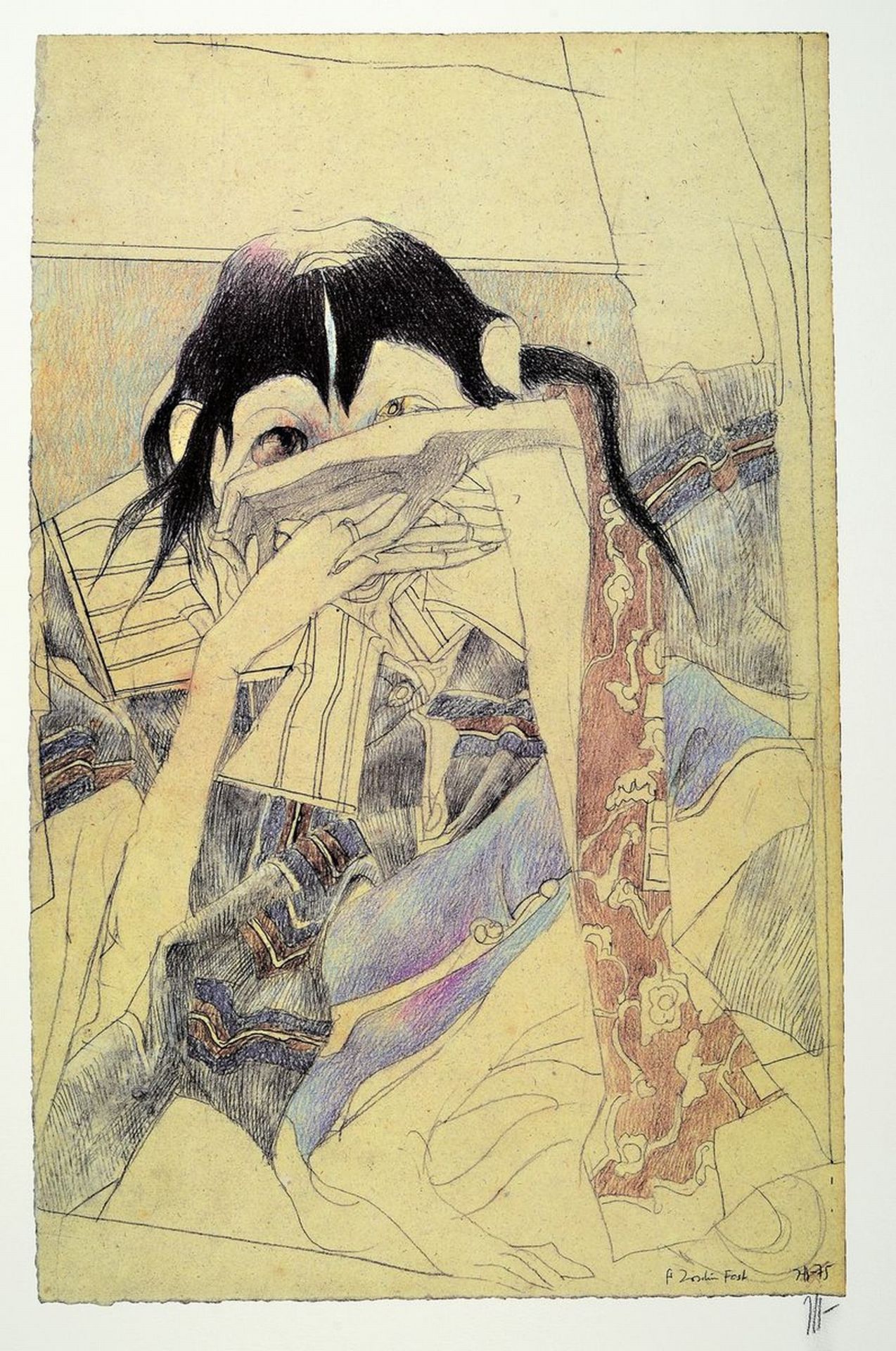 Horst Janssen, 1929 - 1995, Mappe Utamaro, Bergfrau - Image 3 of 6