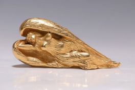 Ernst Fuchs, 1930-2015,  Schutzengel, Bronze vergoldet,