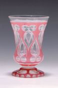 Pokalglas, Böhmen, um 1850,  farbloses Glas, weiß und
