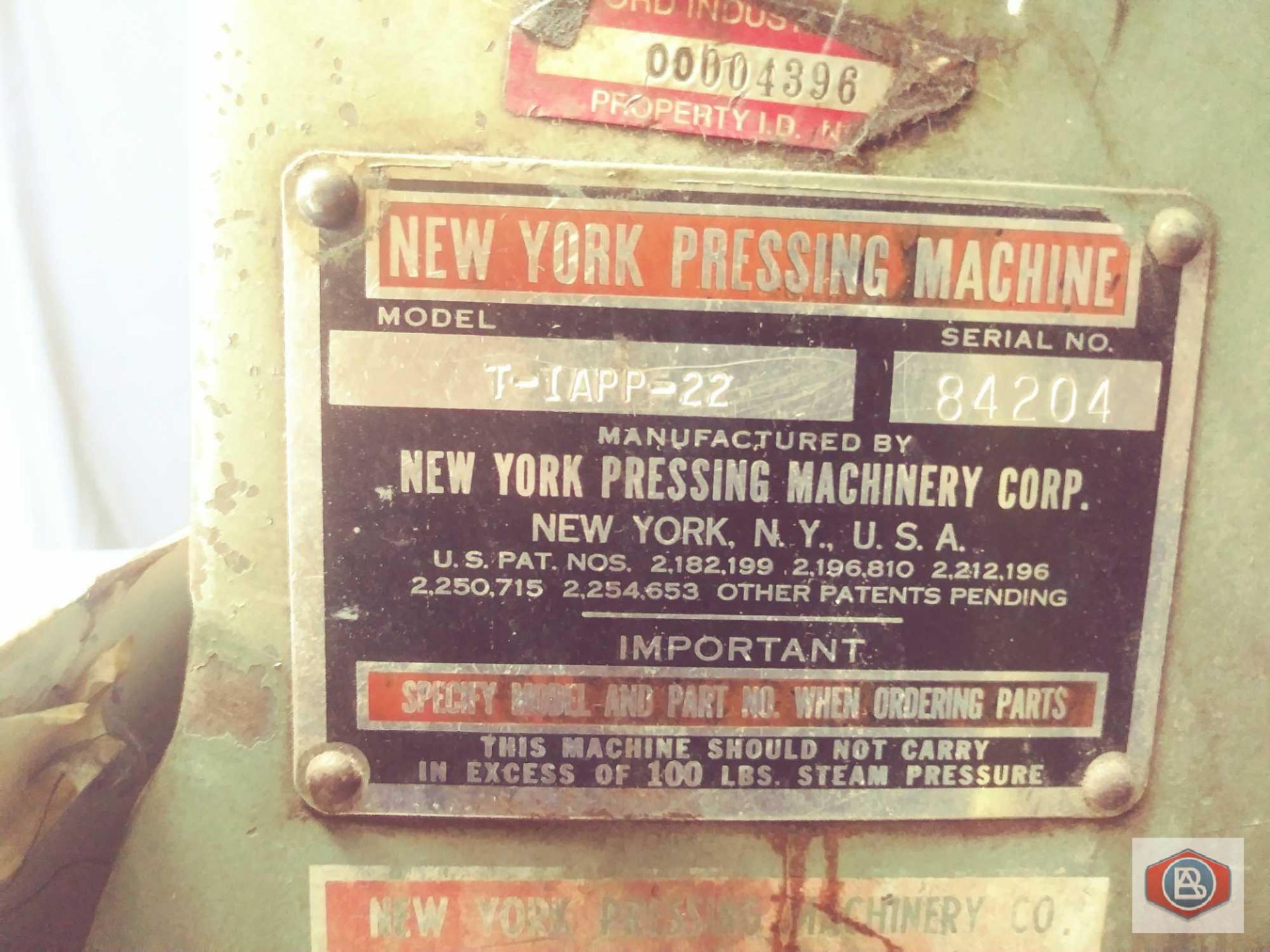 New York Mod. T-IAPP-22 Garment Press - Image 5 of 8