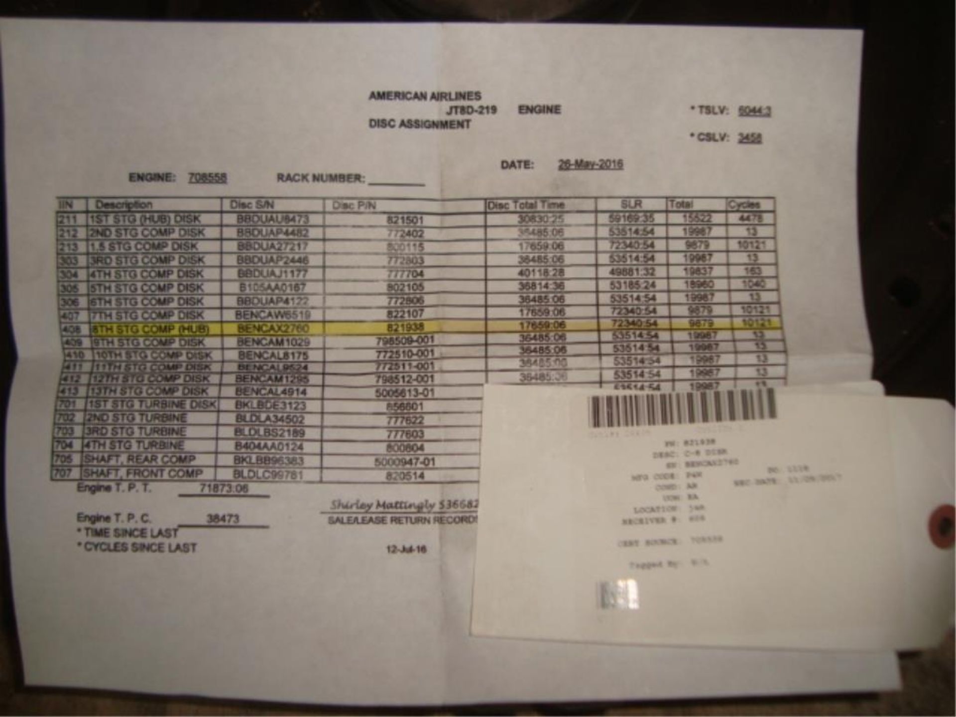 JT8D-219 Commercial Jet Engine C-8 Disks - Image 7 of 8