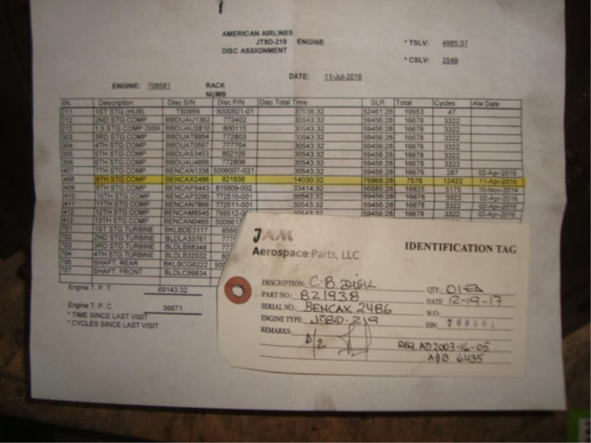 JT8D-219 Commercial Jet Engine C-8 Disks - Image 3 of 8