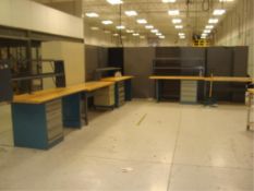 Assorted Heavy Duty Workbenches & Cabinets
