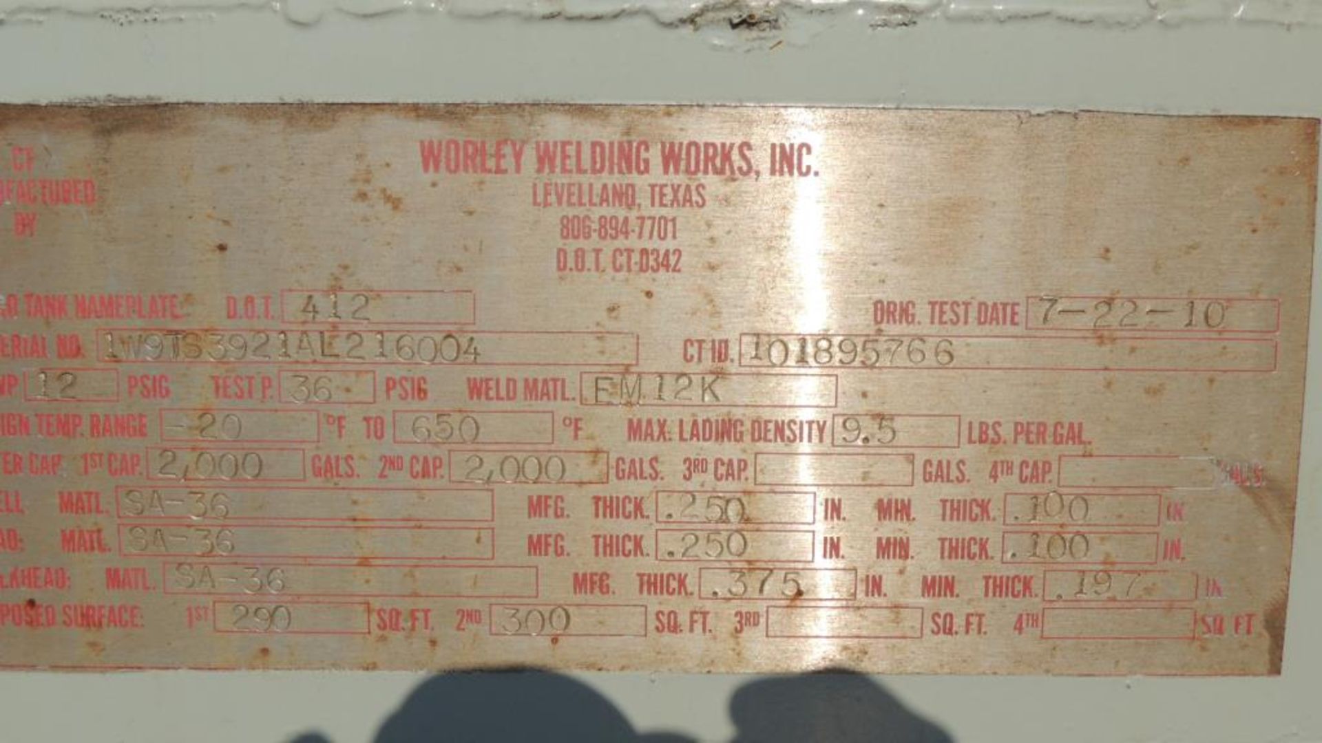 Worley Welding Works Tanker - Image 9 of 9