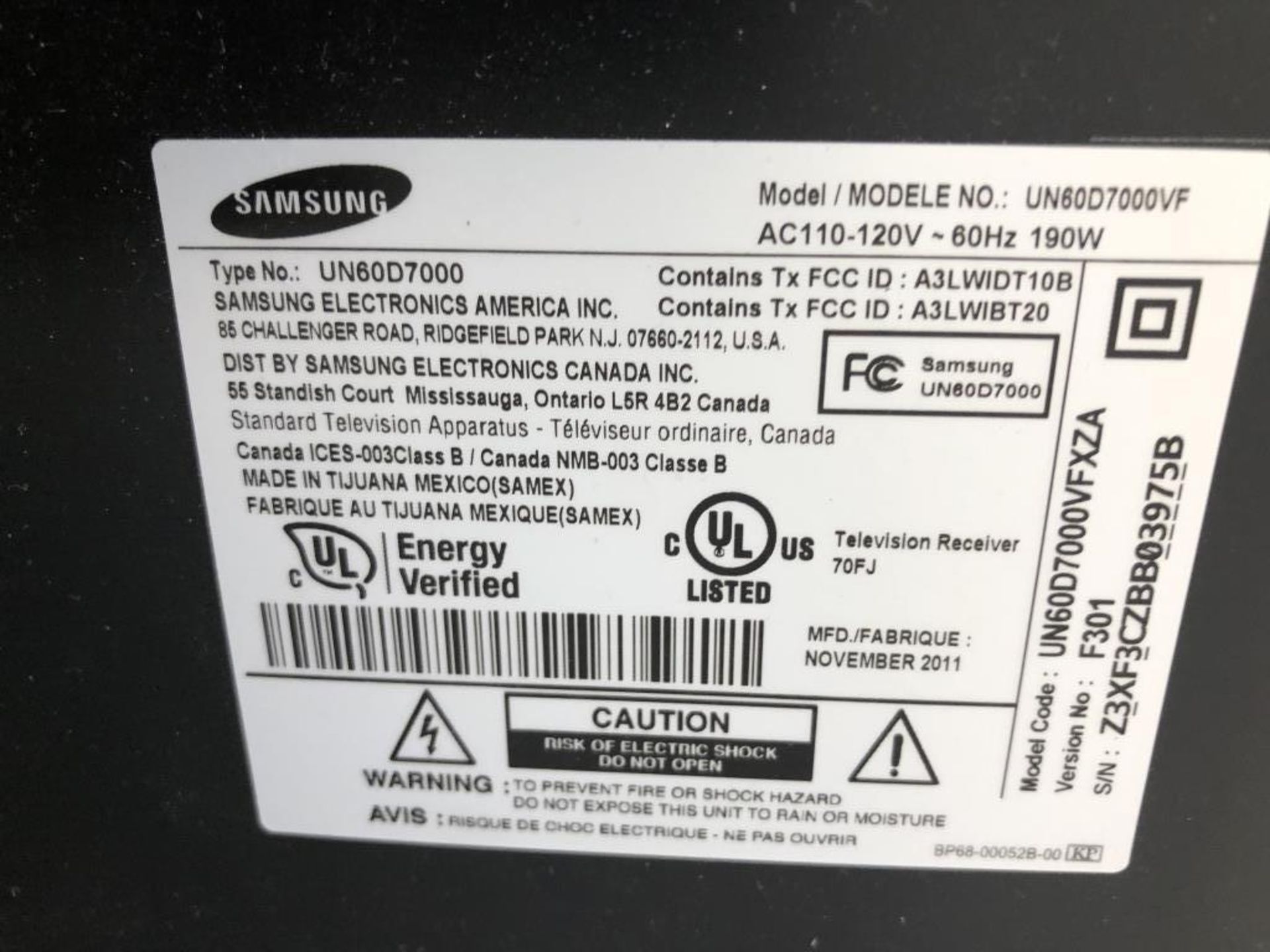 Samsung LED TV 60" - Image 2 of 2