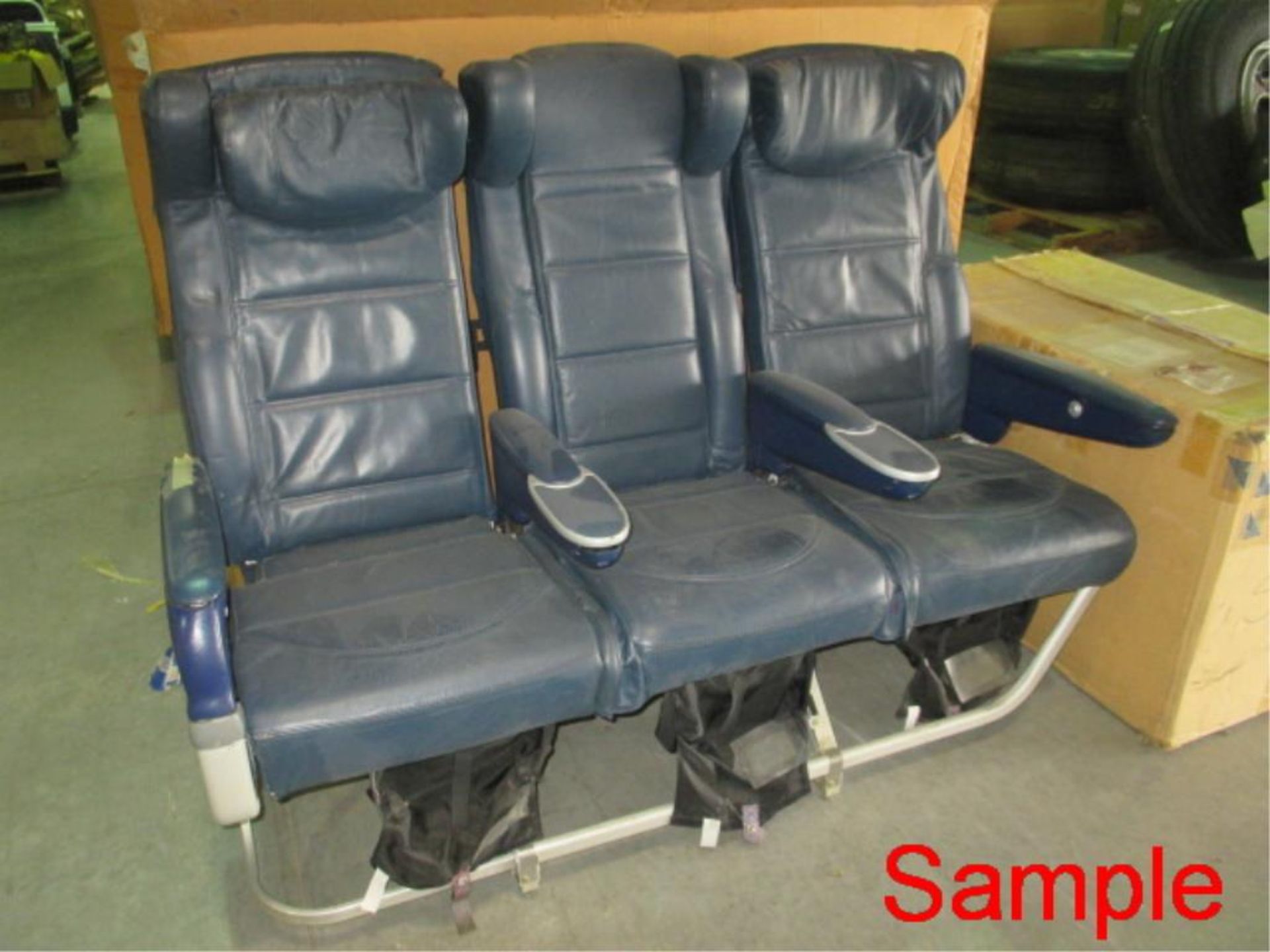 Leather Aircraft Seat Triples - Image 2 of 2