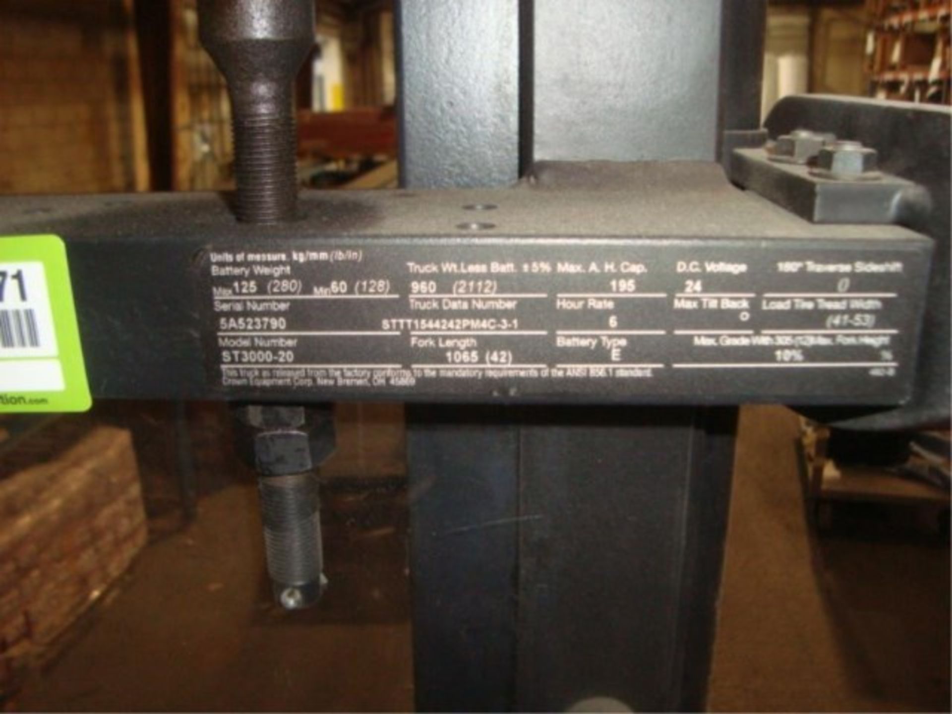 2,000 lb. Cap Electric Walkie Stacker Lift - Image 8 of 12
