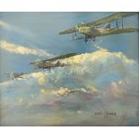 YURI TAGANOV (1910-1997) Soviet fighter jets amidst the clouds - signed in Cyrillic [...]