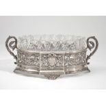SILVER AND CRYSTAL RUSK DISH ADORNED WITH FLORAL DECOR Workshop «W. H». Russia, [...]