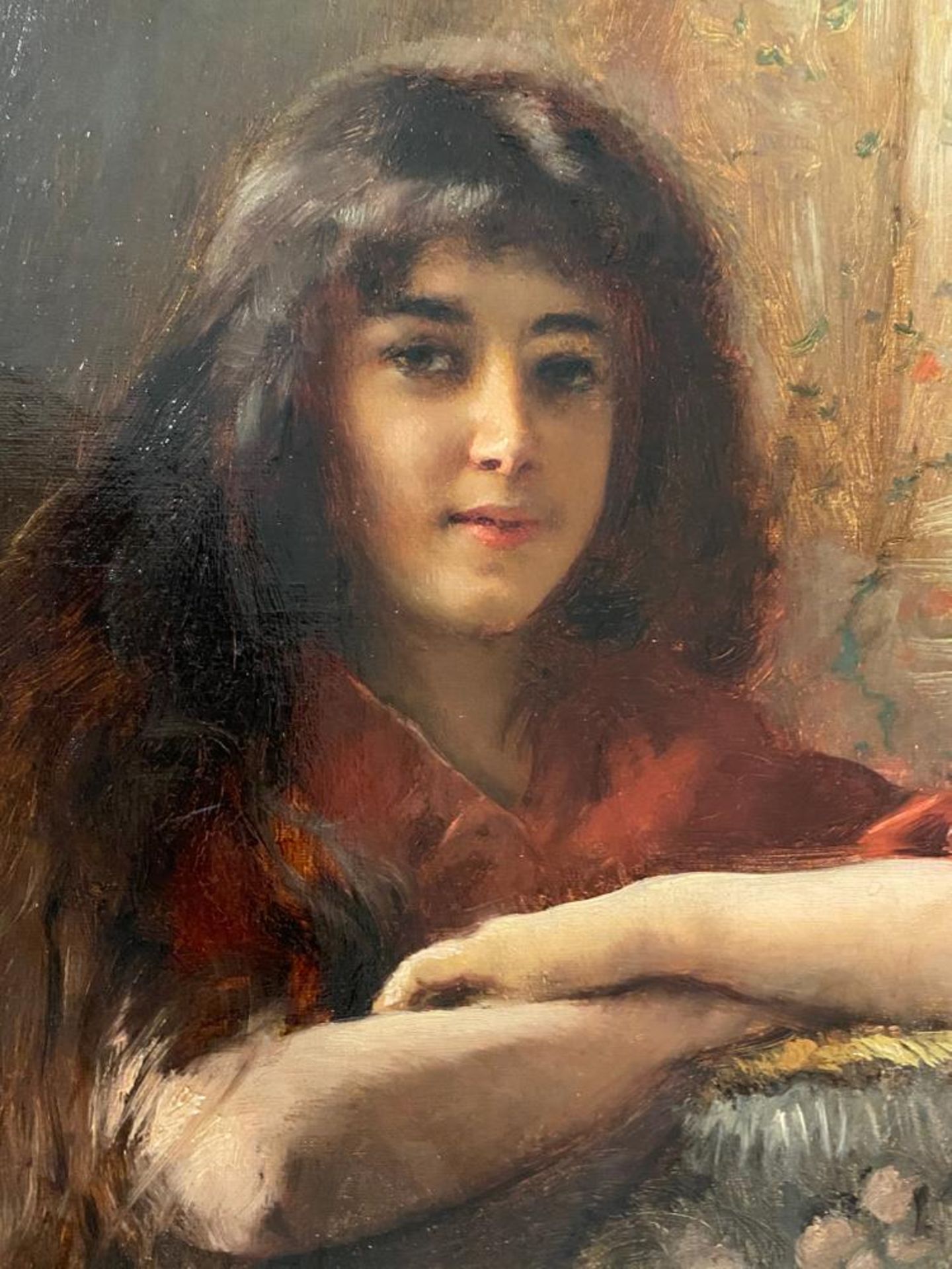 KONSTANTIN MAKOVSKY (1839-1915) Portrait of a young girl - signed in Cyrillic (upper [...] - Image 5 of 5
