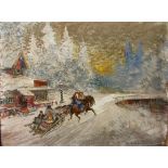 KONSTANTIN KOROVIN (1861-1939) A Sleigh Ride Through the Village - signed and [...]