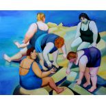 TATYANA NAZARENKO Catching seashells - oil on canvas 80 x 100 cm ⊕This lot is [...]