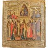 A RUSSIAN ICON «SEEKING OUT THE LOST» IN A SILVER OKLAD Russia, early XIX century. [...]