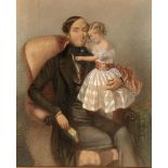 ATTRIBUTED TO VLADIMIR IVANOVIC GAU (1816-1895) Portrait of a Man with a Girl - [...]