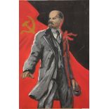 LUDMILA KAZINKINA Red and black Lenin - signed ‘Kazinkina Ludmila’ (on the [...]