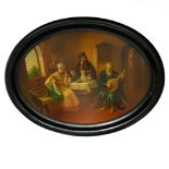 OVAL TRAY «THEY LISTEN TO THE BANDURIST»BY K. MAKOVSKY. - Russia, Moscow province, [...]