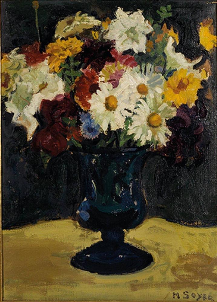 MOSES SOYER (1899-1974) Floral still life with dasies in a vase - signed ‘M [...]