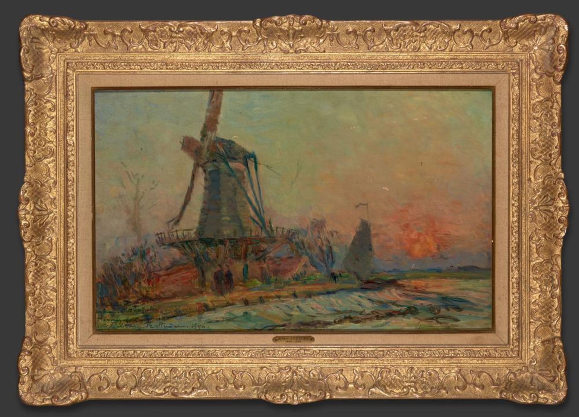 ALBERT MARIE LEBOURG (1849-1928) - A windmill near Rotterdam Signed, extensively [...] - Image 2 of 3