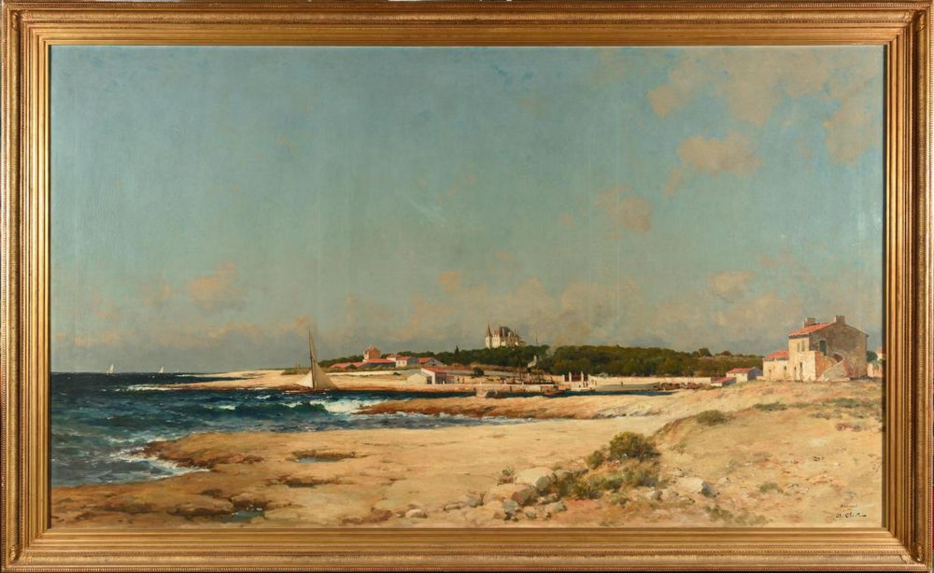 JEAN-BAPTISTE OLIVE (1848-1936) - Sausset-Les-Pins et le Château Charles-Roux [...] - Image 2 of 3