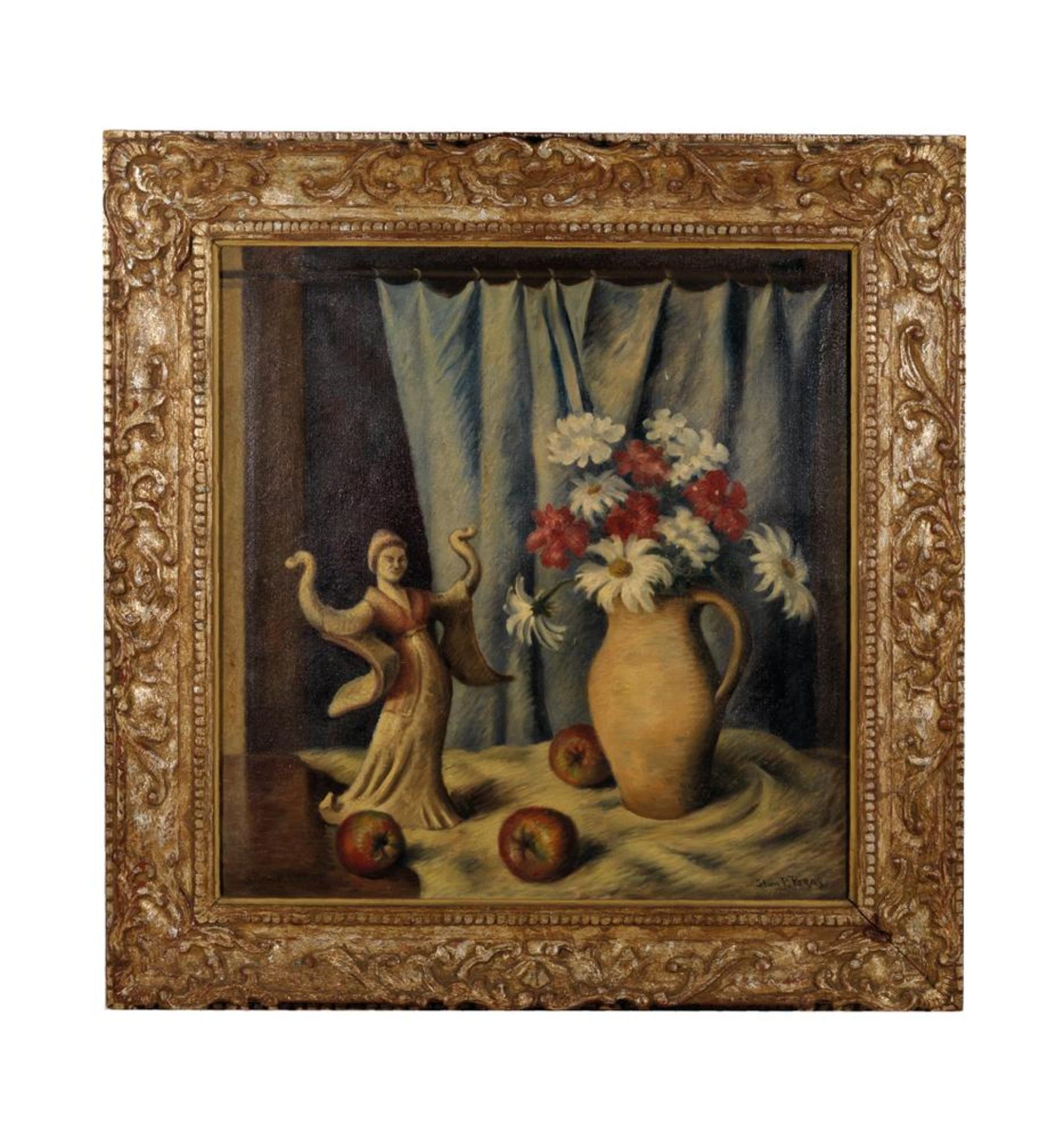 STAN PORAY (1888-1948) - Still life with Oriental figure Signed ‘Stan P. Poray’ [...] - Image 2 of 2